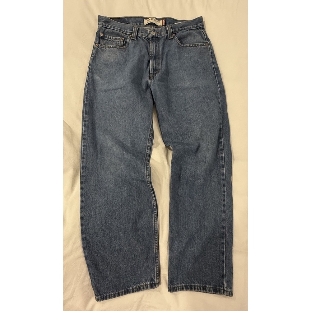 Y2K Levi's 550 Relaxed Fit 34x30(32x29)  Stone Washed Denim Tapered 2009 - Picture 3 of 16